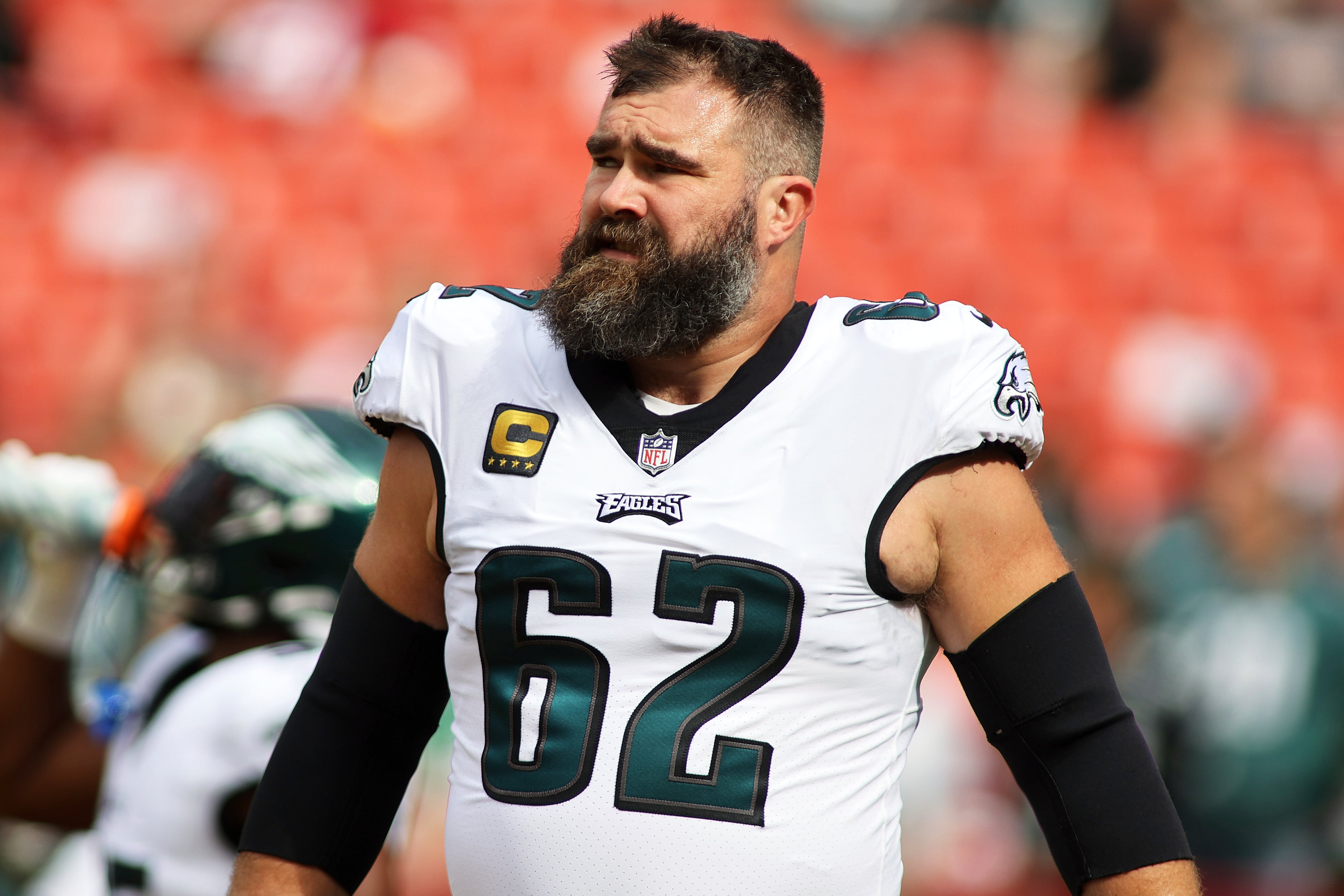 Jason Kelce contó que su público pasó de estar formado por fanáticos de los Philadelphia Eagles a incluir niñas pequeñas interesadas en la familia Kelce - (AP Foto/Daniel Kucin Jr., archivo)