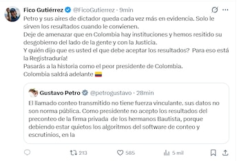 Federico Gutiérrez acusó al presidente Petro de actuar con aires de dictador y desconocer la institucionalidad democrática del país - crédito Federico Gutiérrez/X