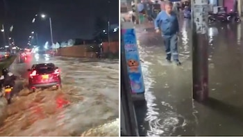 Fuertes lluvias dejaron vías principales bajo el agua en Soacha: varios carros quedaron varados