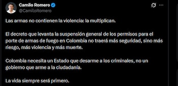 Camilo Romero - crédito @CamiloRomero_/X