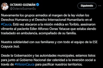 Gobernador Octavio Guzmán reaccionó al