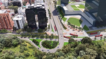 El nuevo puente de la calle 100 con carrera Séptima tendrá 461 metros de longitud y 16,20 metros de ancho - crédito @idubogota/X