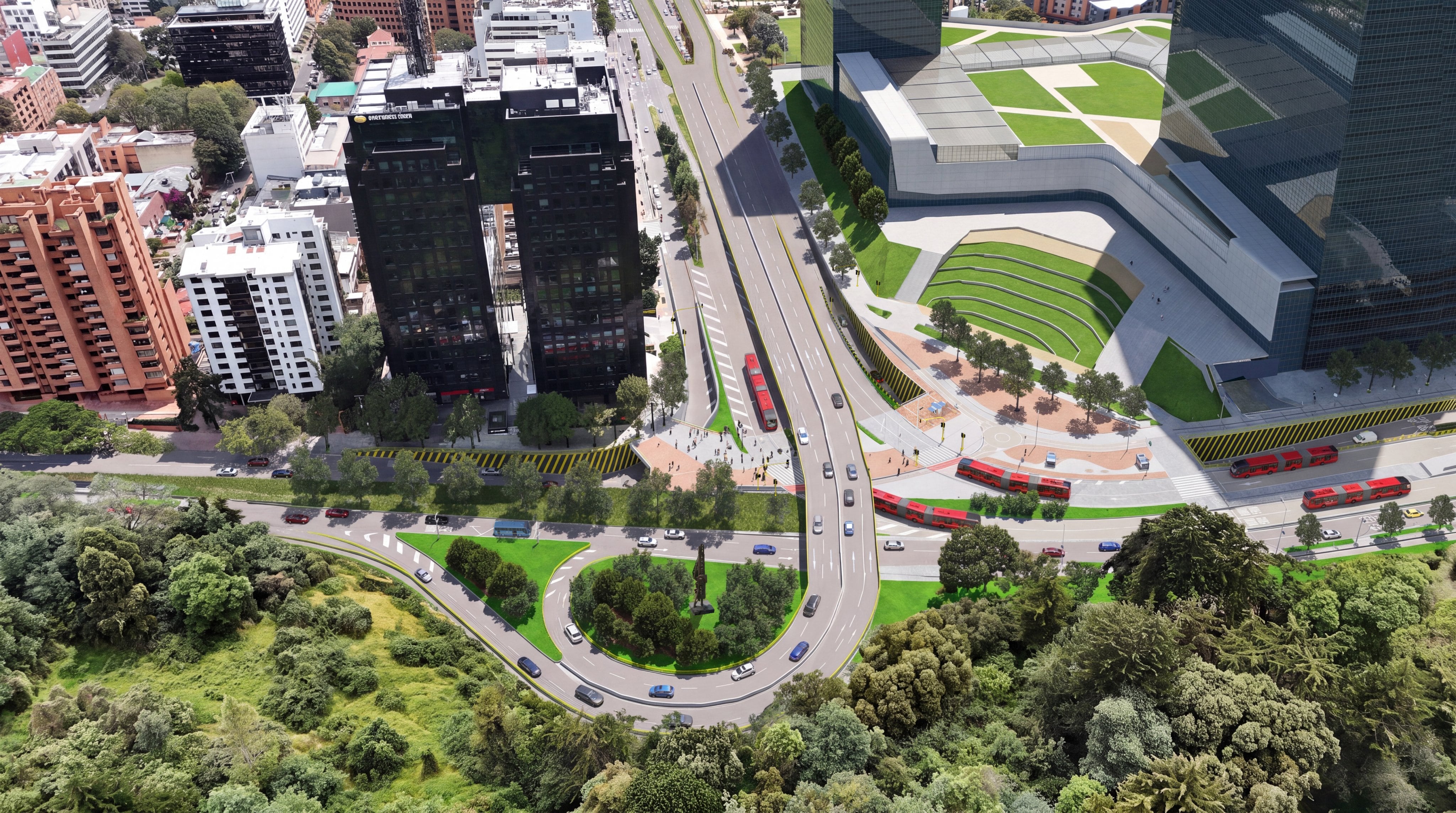 El nuevo puente de la calle 100 con carrera Séptima tendrá 461 metros de longitud y 16,20 metros de ancho - crédito @idubogota/X