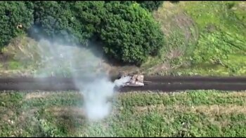 Explosión tanque ruso