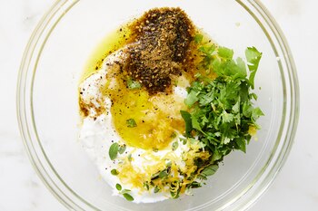 Ingredients for yogurt-marinated grilled chicken