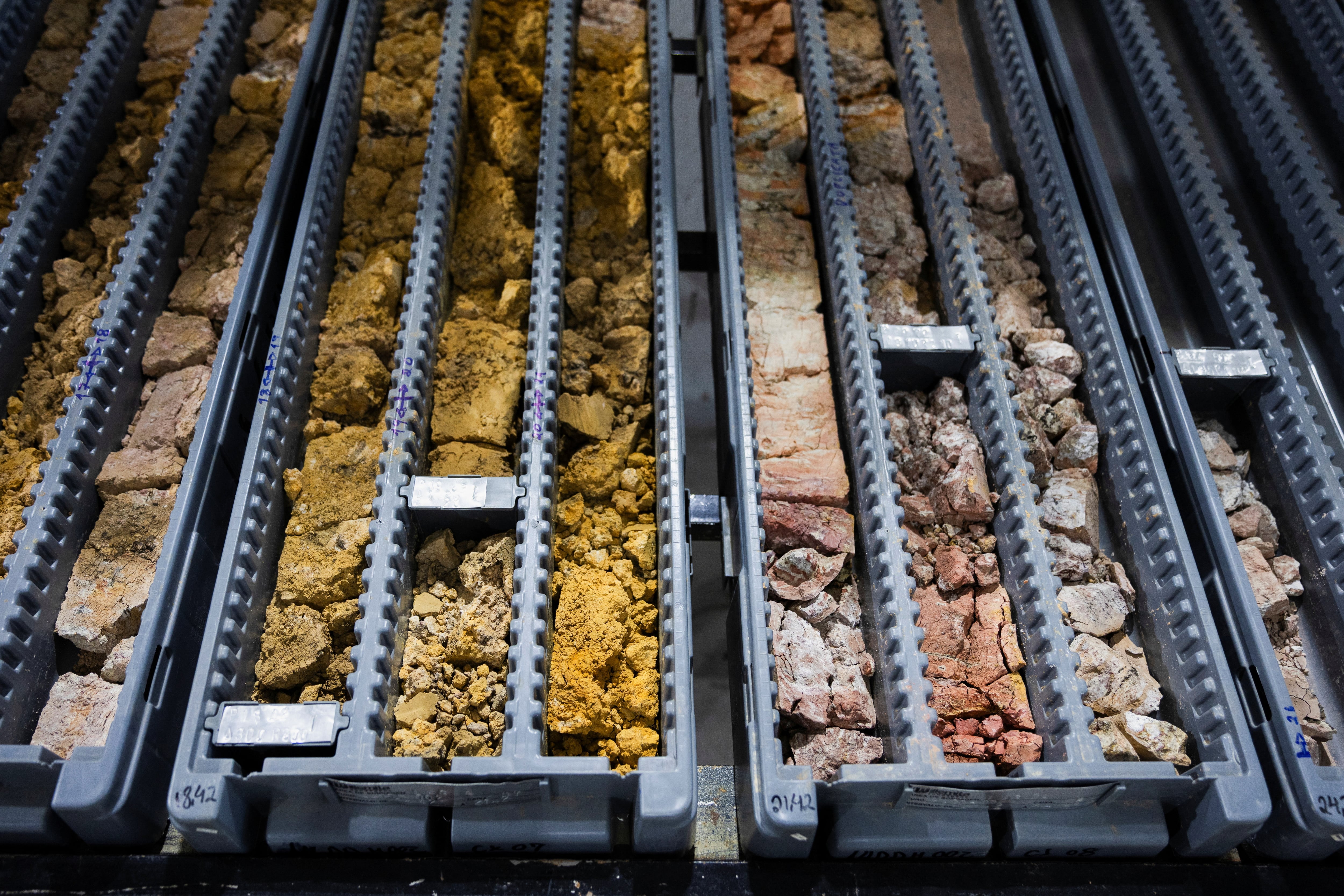 Samples are displayed at the rare earth research and processing center of Australian mining company Viridis Mining and Minerals during a visit of the EU Commissioner for International Partnerships Jozef Sikela, as the European Union is turning to Brazil as a strategic partner in its push to diversify critical mineral supplies, in Pocos de Caldas, Brazil, June 20, 2026. REUTERS/Tuane Fernandes
