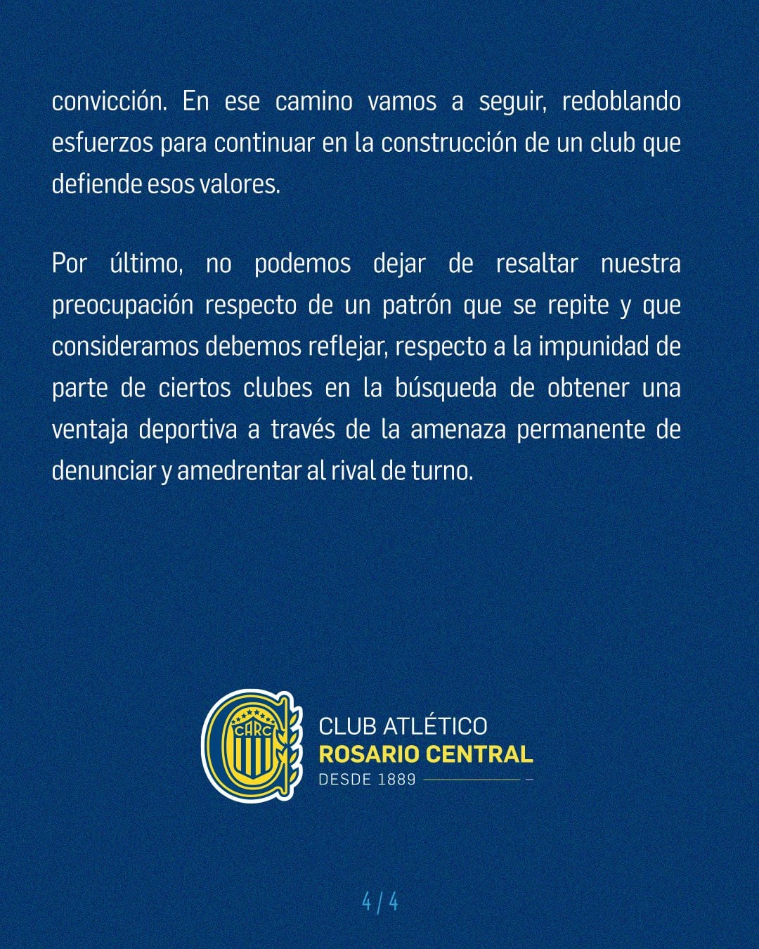 El comunicado de Rosario Central tras la denuncia por racismo que hizo el arquero de Corinthians