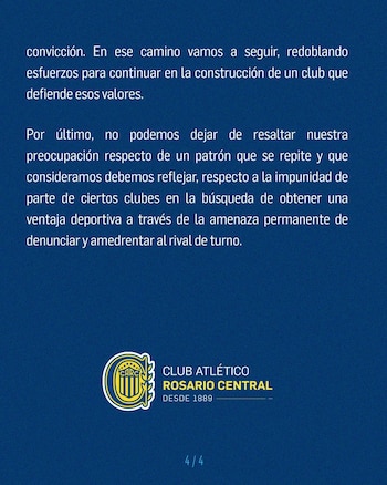 El comunicado de Rosario Central tras la denuncia por racismo que hizo el arquero de Corinthians