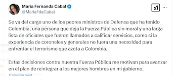 Cabal señaló que la administración