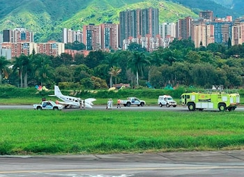 Imagen del avión que aterrizó