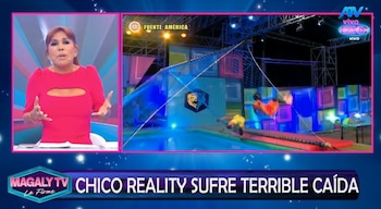 Gabriel Meneses podría ser operado tras fuerte accidente en reality de competencia. Captura: Magaly TV La Firme.