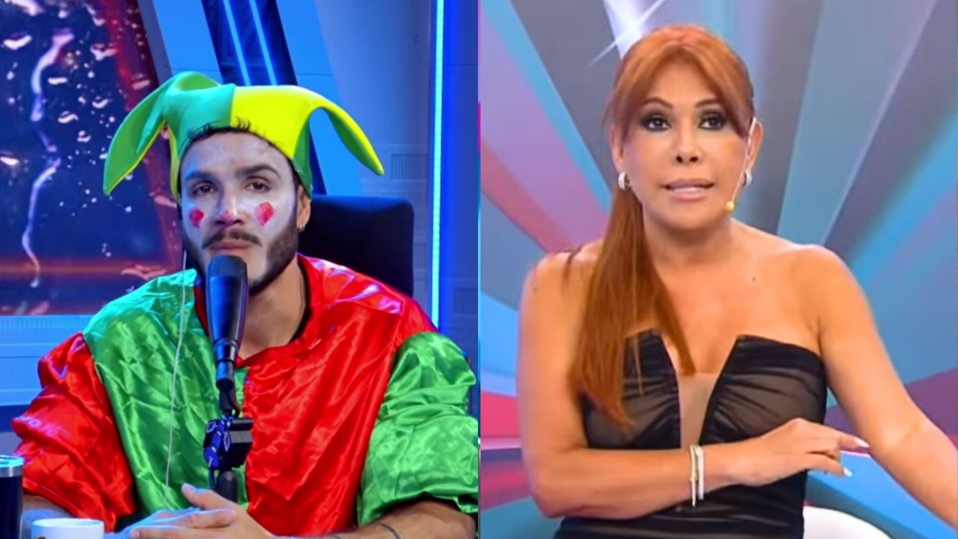 Mario Irivarren apareció disfrazado de bufón en La Manada para responder a Magaly Medina tras ser llamado “migajero”. YouTube: La manada
