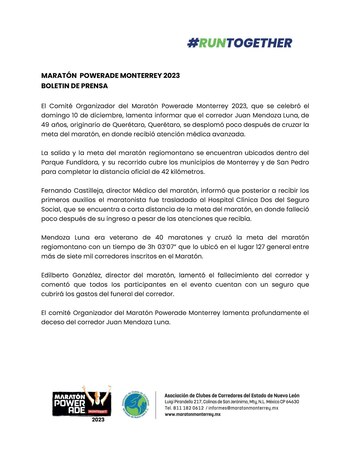 Los organizadores anunciaron que la
