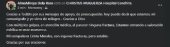 Agradece las muestras de apoyo tras ser atropellada en Nuevo León