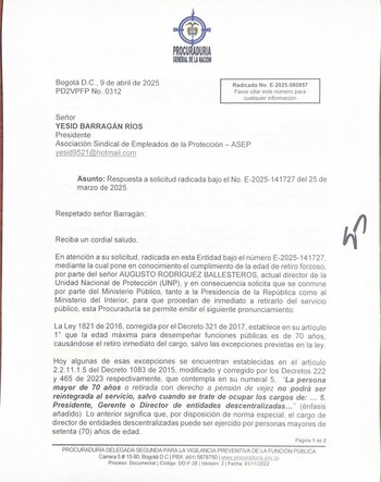 La Procuraduría General determinó que