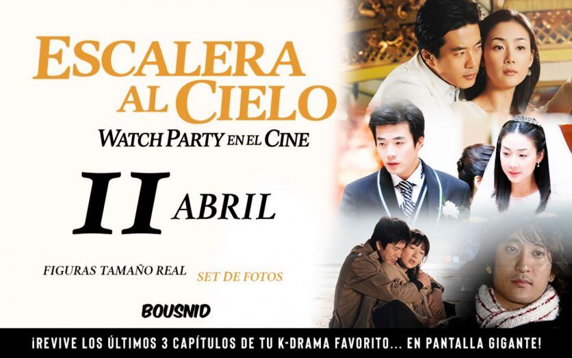 El clásico K-drama “Escalera al Cielo” se proyectará por primera vez en cines de Lima el 2 de abril, ofreciendo a los fans un watch party especial con los últimos tres capítulos en pantalla gigante. (@fiestabousnid)