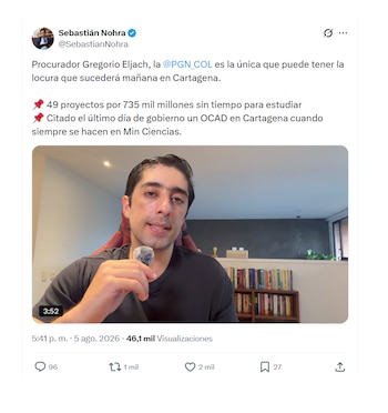 Sebastián Nohra denunció efectos de la última reunión del Ocad del Ministerio de Ciencia