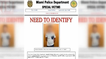 Una captura de pantalla de un volante del Departamento de Policía de Miami con el título 'NEED TO IDENTIFY' y una foto pixelada de un menor