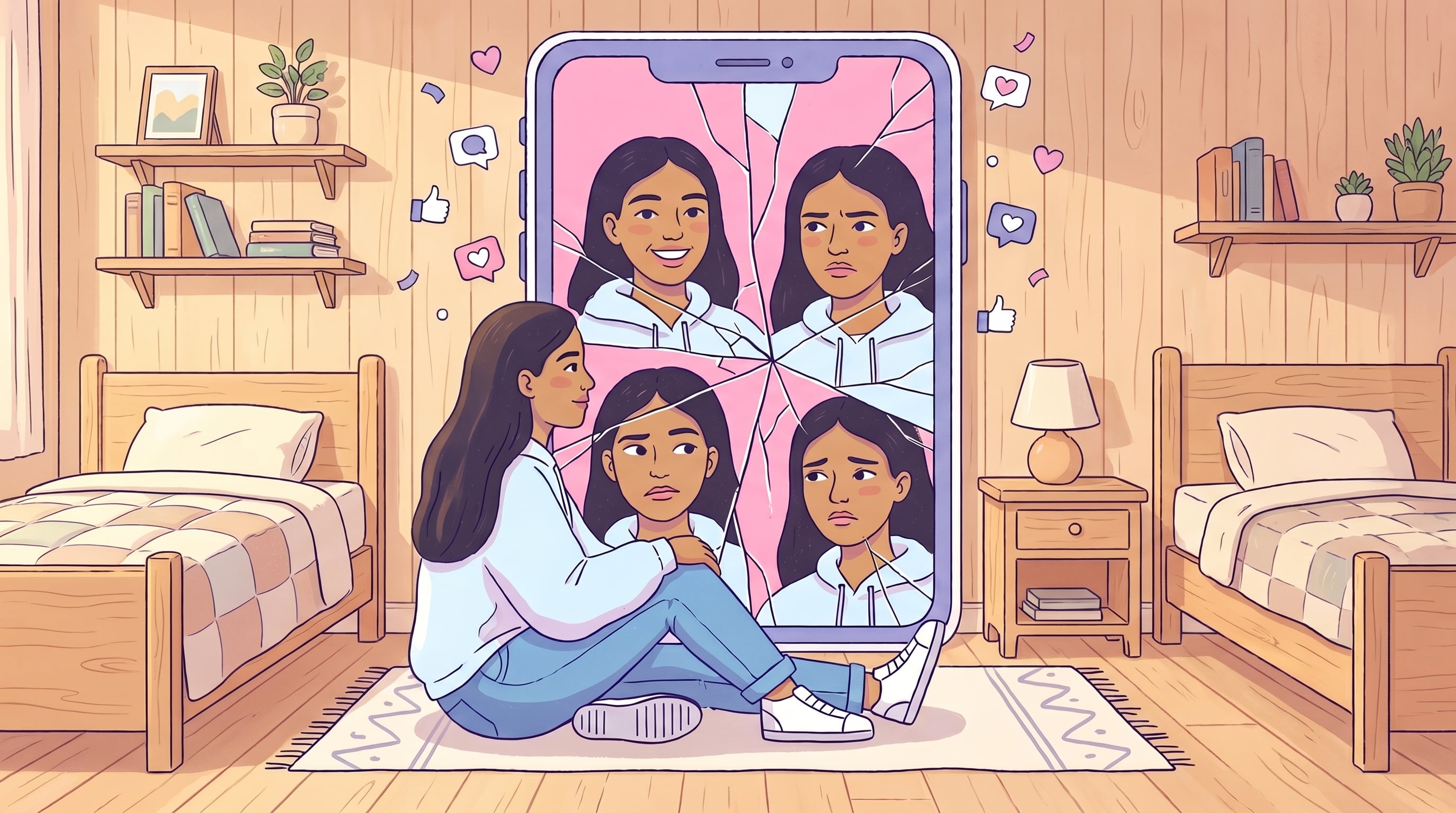 Meredith Walker analiza en el podcast The In Between Years los retos de la adolescencia y el impacto de la presión social sobre la autoaceptación (Imagen Ilustrativa Infobae)