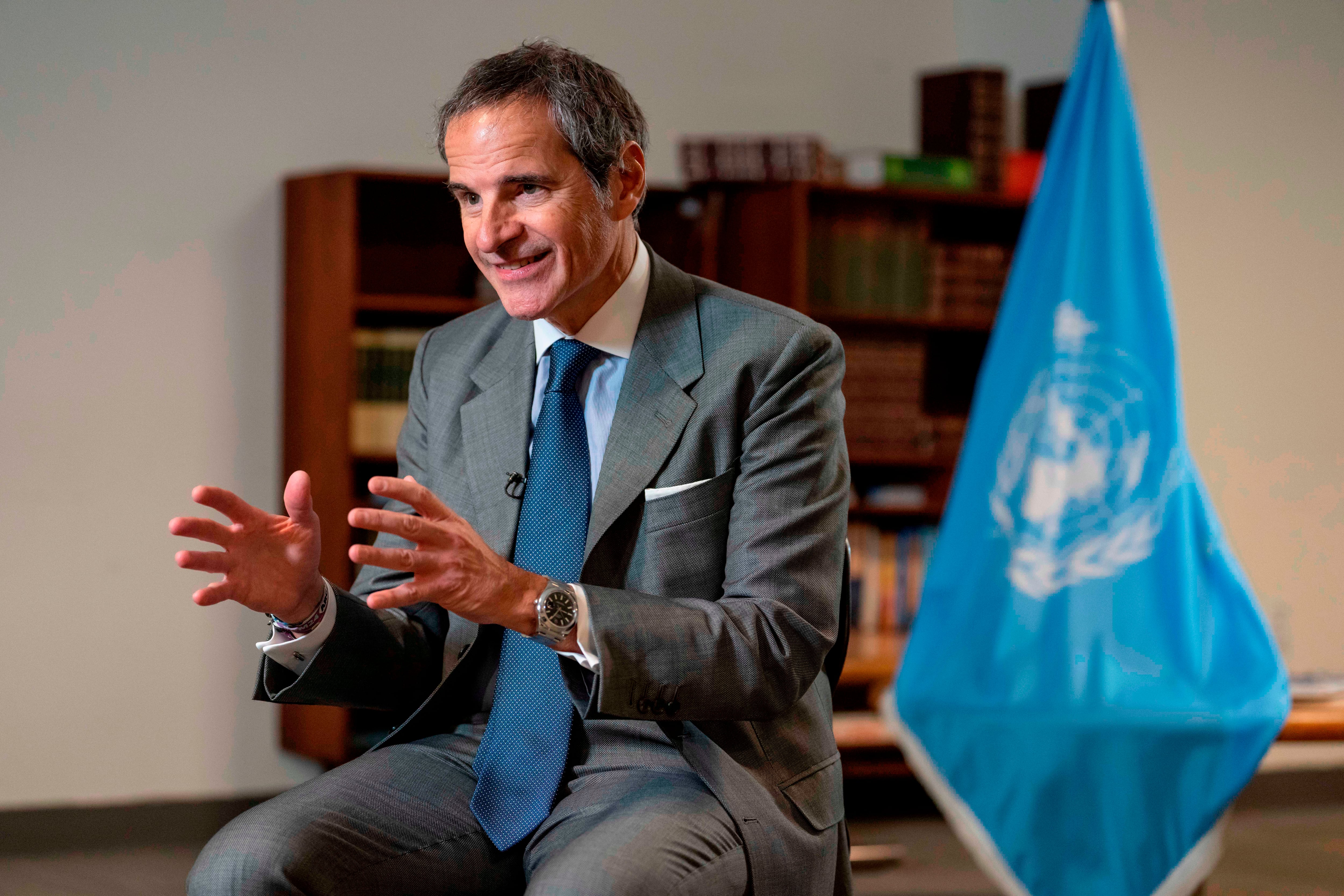 Rafael Grossi, director general del Organismo Internacional de Energía Atómica (OIEA) y candidato a secretario general de la ONU (AP Foto/Yuki Iwamura)
