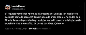 El duro mensaje de Laszlo