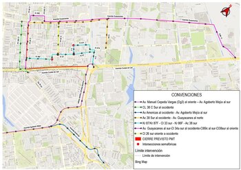Rutas alternas por cierre en