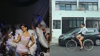 Sin lujos ni guaruras: el relajado outfit con el que Rosalía paseaba en bici por Guadalajara como una simple mortal