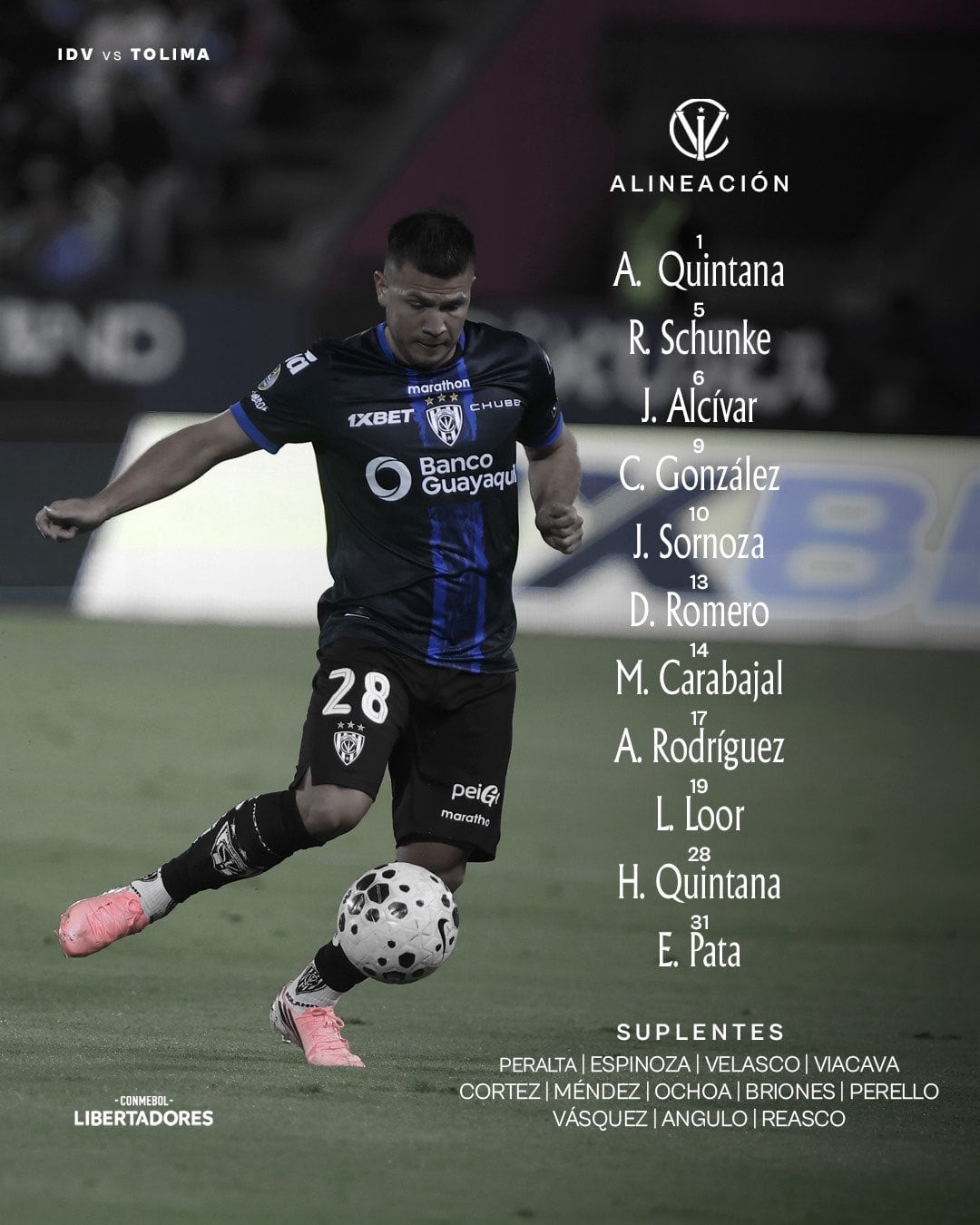 Esta es la formación del Independiente del Valle para el partido ante Tolima en Quito - crédito Independiente del Valle