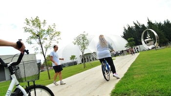 Grupo de personas realiza entrenamiento en bicicleta: programas multimodales ayudan a prevenir caídas y deterioro físico.