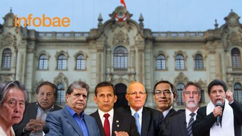 Expresidentes del Perú tienen el derecho a recibir una pensión vitalicia por su tiempo de servicio. Sin embargo, actualmente algunos la reciben pese a estar investigados en el Ministerio Público o tener procesos legales en curso. (Foto: Composición - Infobae/Renato Silva)