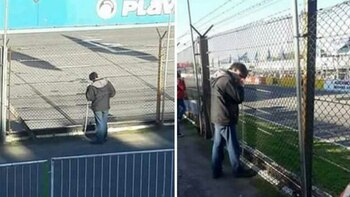 Santiago, casi pegado del alambrado