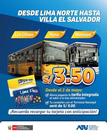 El ajuste anunciado por la Autoridad de Transporte Urbano elimina diferencias tarifarias entre recorridos troncales y secundarios, afectando a miles de pasajeros en el norte de Lima