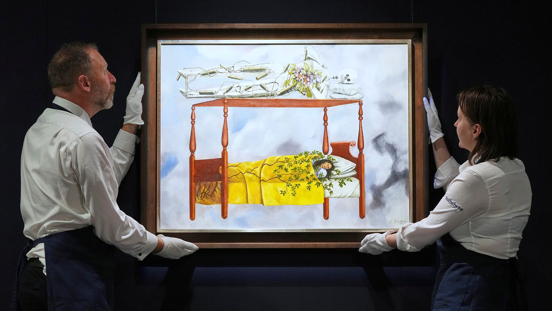 La pintura, estimada entre 40 y 60 millones de dólares, se ofrecerá en Sotheby’s en noviembre (AP Photo/Kirsty Wigglesworth)