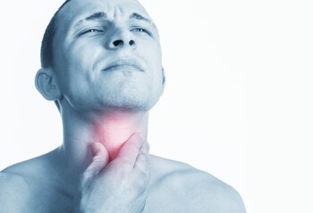 man with throat or neck