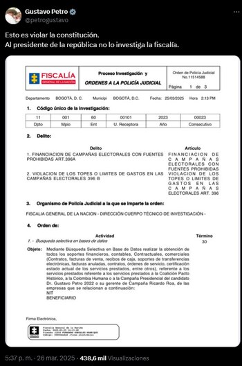 Documento judicial que autoriza a