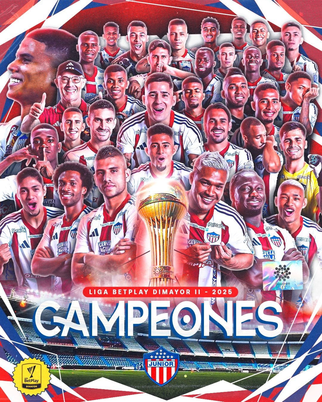 Junior campeón del segundo semestre de la Liga BetPlay II-2025 tras derrotar 4-0 a Deportes Tolima - crédito Dimayor