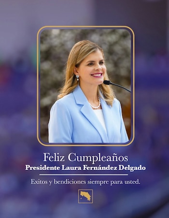 Posteo realizado por la Casa Presidencial de Costa Rica sobre el cumpleañoa de la mandataria. Crédito: Presidencia de la República