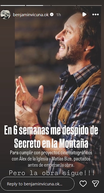 La decisión de Benjamín Vicuña en medio del furor de su obra teatral