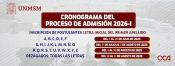 Cronograma de inscripción examen de