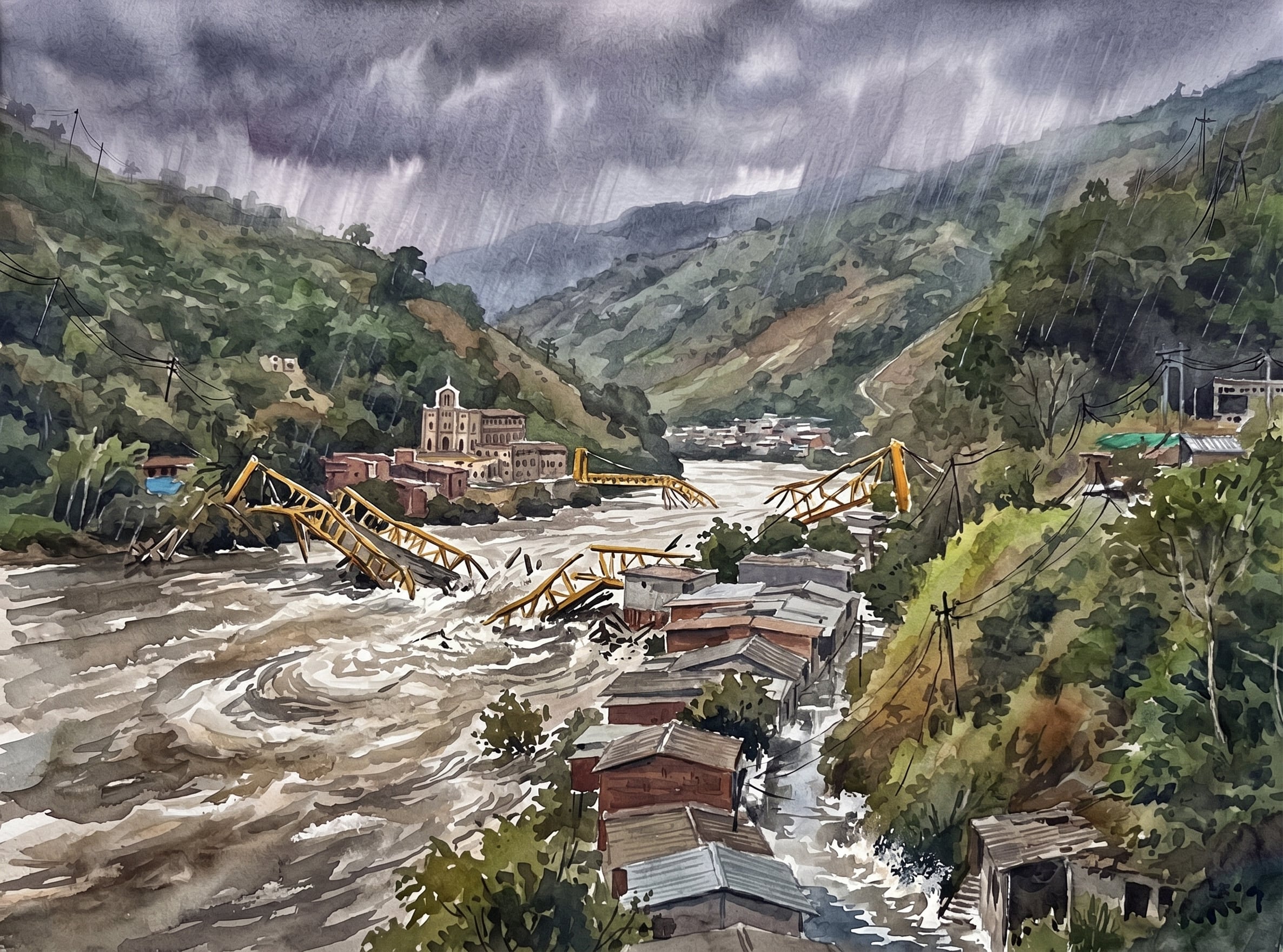 La estructura conectaba a las veredas Venecia, La Esperanza y Cuquín con otros sectores del municipio - imagen ilustrativa - VisualesIA Infobae