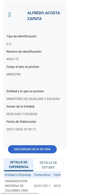 Hoja de vida de Alfredo