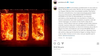 La actriz tuvo que evacuar