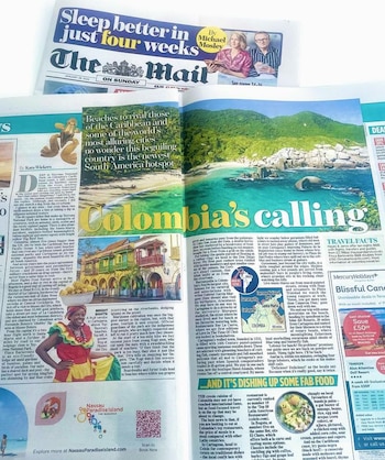 Publicación en redes sociales de la periodista británica Kate Wickers, sobre el reportaje que hizo sobre su visita a Colombia para Daily Mail - crédito @wickers.kate / Instagram