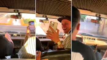 Se grabaron conduciendo una combi