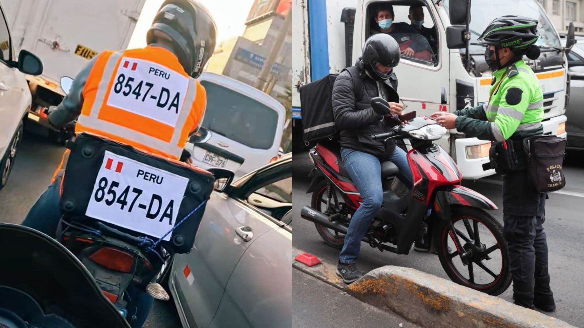 Motociclistas deberán usar chaleco con número de placa y visores transparentes para circular en el Perú. (Foto: Composición)