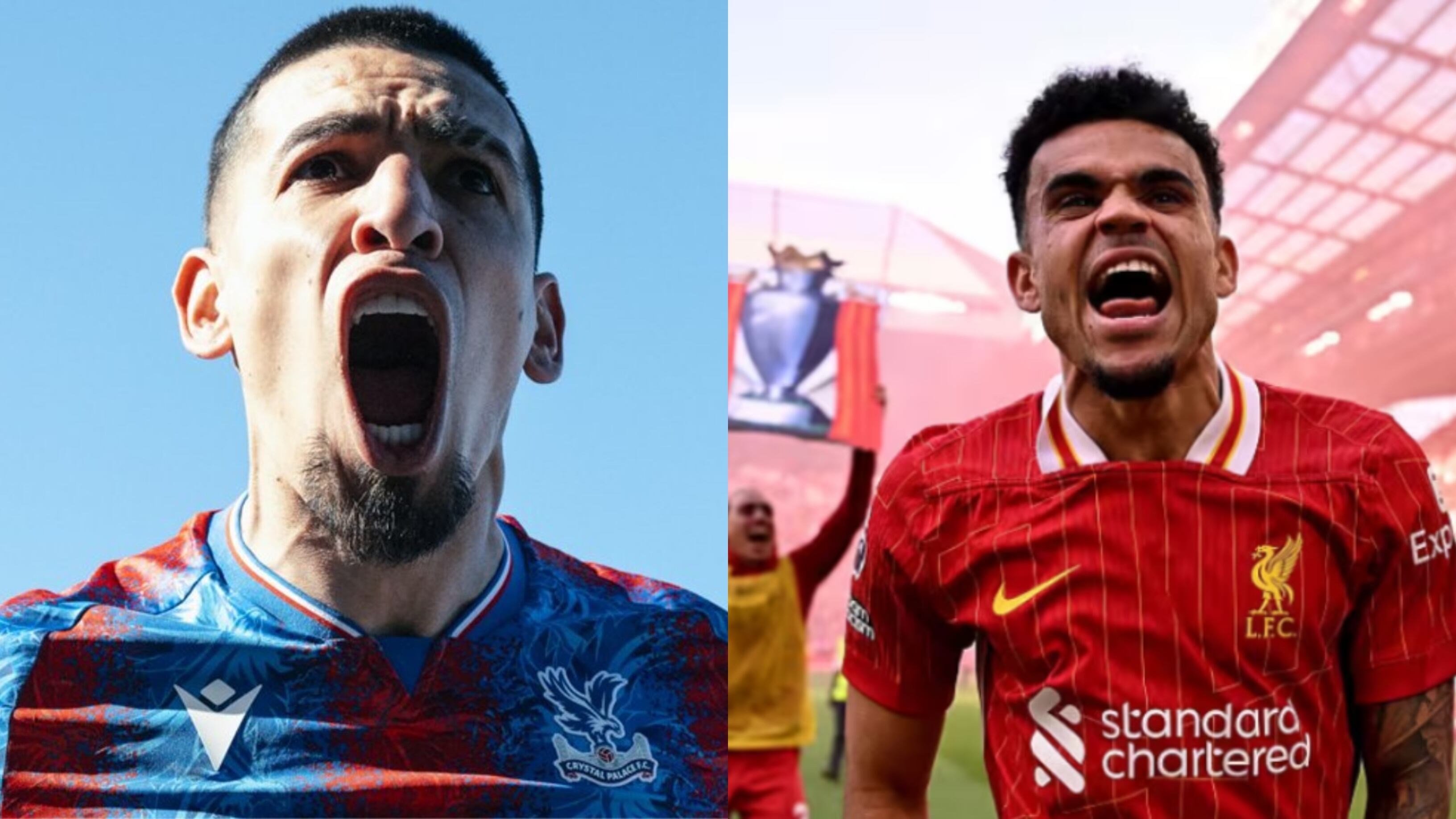 Daniel Muñoz y Luis Díaz son dos de los colombianos en la Premier League con mejor rendimiento en el fútbol inglés - crédito Crystal Palace y Liverpool