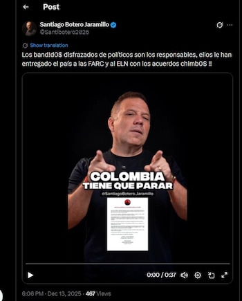 Santiago Botero criticó el parto