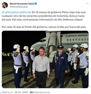 María Fernanda Cabal criticó al