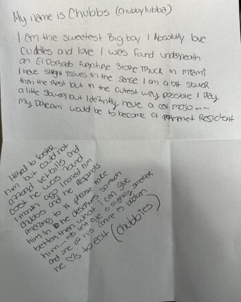 Su dueña dejó una nota