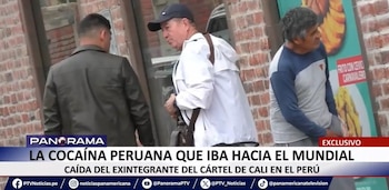 Al narco colombiano (chaqueta blanca) lad autoridades peruanas le venían siguiendo la pista - crédito captura de pantalla Panorama